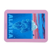 Magnet Flexible Affiche Vintage voyage AlaskaIceberg (Horizontal)