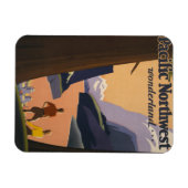 Magnet Flexible Affiche Vintage voyage Vue Montagne (Horizontal)