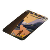 Magnet Flexible Affiche Vintage voyage Vue Montagne (Côté Gauche)