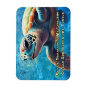 Magnet Flexible Affirmation de tortue marine Paix autour de moi Oc (Vertical)
