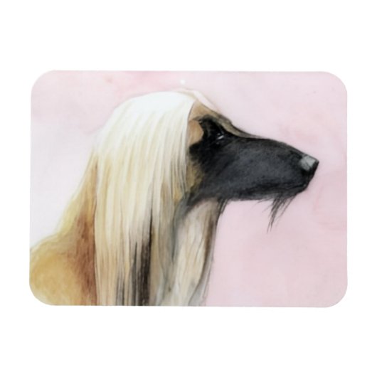 Magnet Flexible Afghan Hound Profile Dog Art Greeting Card 5x7 (Horizontal)