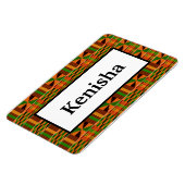 Magnet Flexible Africain Orange Classic Kente 4x6 Nom Flexible (Côté Gauche)