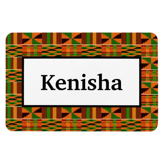 Magnet Flexible Africain Orange Classic Kente 4x6 Nom Flexible (Horizontal)