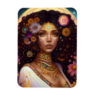 Magnet Flexible African American Black Goddess Queen Imaginaire Ar