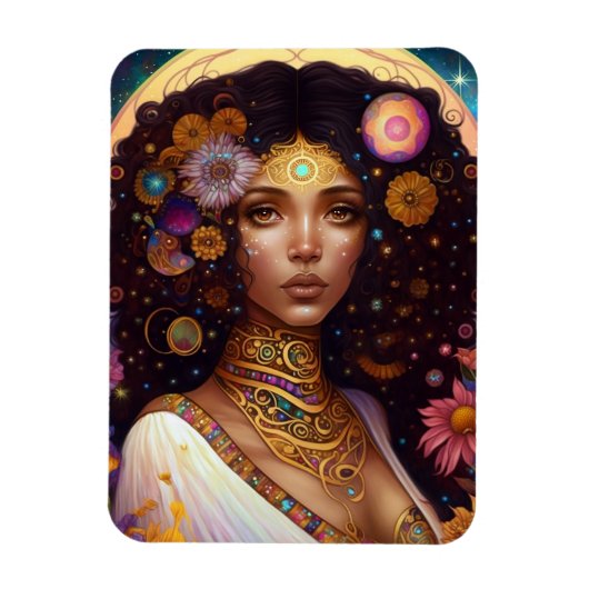 Magnet Flexible African American Black Goddess Queen Imaginaire Ar (Vertical)