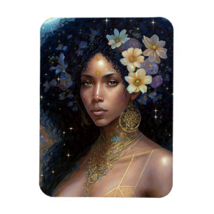 Magnet Flexible African American Black Goddess Queen Imaginaire Ar