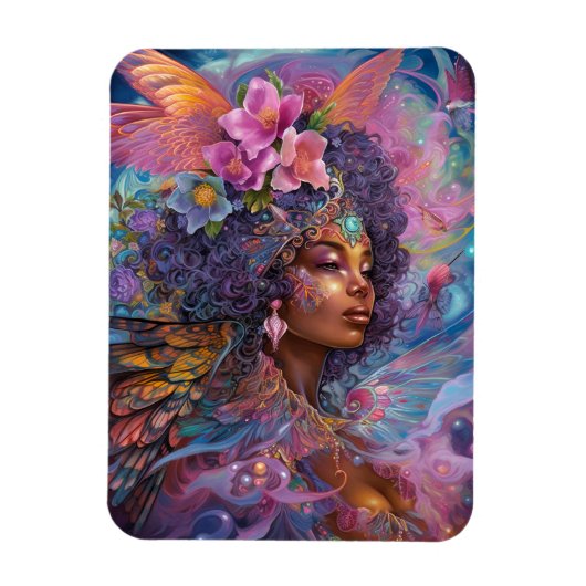 Magnet Flexible African American Black Goddess Queen Imaginaire Ar (Vertical)