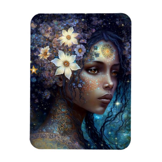 Magnet Flexible African American Black Goddess Queen Imaginaire Ar (Vertical)