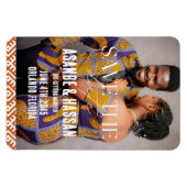 Magnet Flexible African Print with Photo Wedding Save the Date  (Horizontal)
