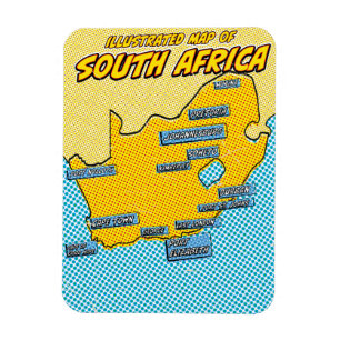 Magnet Flexible Afrique du Sud illustrée par l'art Pop