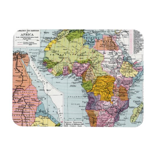 MAGNET FLEXIBLE AFRIQUE PARTITIONNÉE, 1914 (Horizontal)