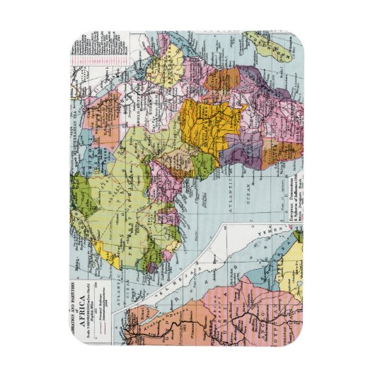 MAGNET FLEXIBLE AFRIQUE PARTITIONNÉE, 1914 (Vertical)