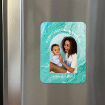 Magnet Flexible Agate Arched Photo Joyeux Anniversaire Maman<br><div class="desc">Imprimé sur mesure Happy Birthday Mom aimnet personnalisé avec votre photo et texte. Ce design moderne et amusant dispose d'un arrière - plan agate turquoise lumineux avec cadre photo en arc. Utilisez les outils de conception pour ajouter plus de photos, modifier le texte avec votre propre message spécial et customiser...</div>