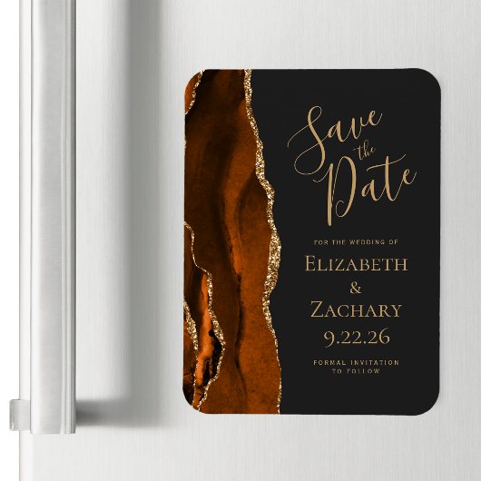 Magnet Flexible Agate moderne Burnt Orange Or foncé Enregistrer la