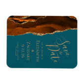 Magnet Flexible Agate moderne Burnt Orange Or Turquoise Enregistre (Horizontal)