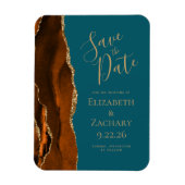 Magnet Flexible Agate moderne Burnt Orange Or Turquoise Enregistre (Vertical)