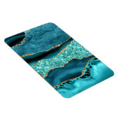 Magnet Flexible Agate Turquoise Blue Gold Parties scintillant Marb (Côté Droit)