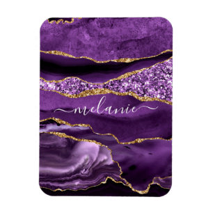 Magnet Flexible Agate Violet violet or Parties scintillant Géode N