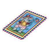 MAGNET FLEXIBLE AGRÉABLE PATRIOTIQUE ÉLÉPHANT WAVANT DRAPEAU AMÉRI (Côté Gauche)