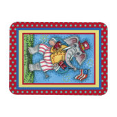MAGNET FLEXIBLE AGRÉABLE PATRIOTIQUE ÉLÉPHANT WAVANT DRAPEAU AMÉRI (Horizontal)