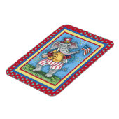 MAGNET FLEXIBLE AGRÉABLE PATRIOTIQUE ÉLÉPHANT WAVANT DRAPEAU AMÉRI (Côté Gauche)