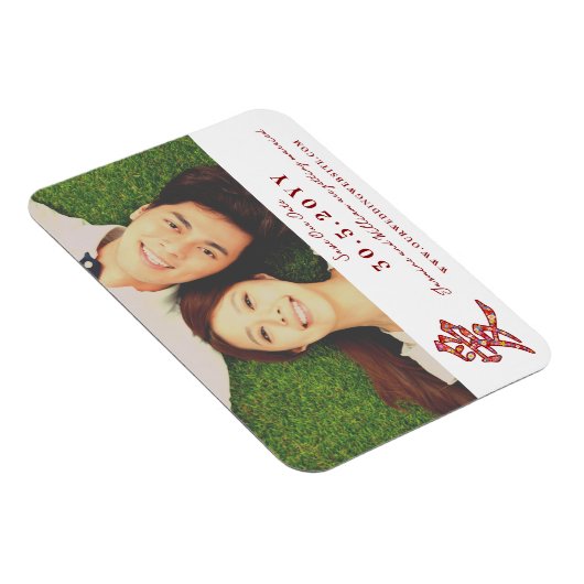 Magnet Flexible 'Ai' / Love Spring Flowers Chinois Enregistrer La  (Côté Droit)