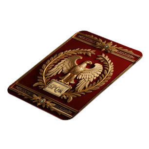 Magnet Flexible Aigle impérial romain d'or sur le rouge no 4