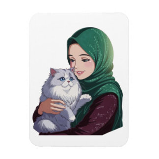 Magnet Flexible Aiguë fille serrer dans ses bras chat mignon