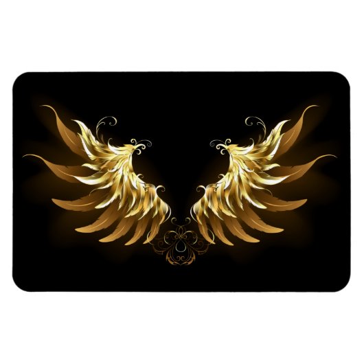 Magnet Flexible Ailes d'ange dorées sur fond noir (Horizontal)