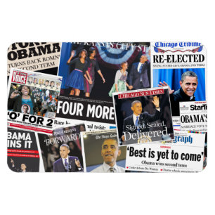 Magnet Flexible Aimant 2012 de titre de journal d'Obama