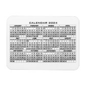 Magnet Flexible Aimant 2024 Calendrier Blanc (Horizontal)