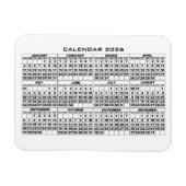 Magnet Flexible Aimant 2026 Calendrier Blanc (Horizontal)
