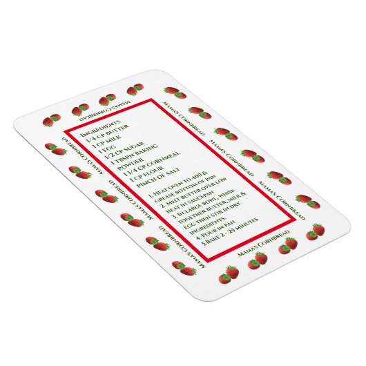 Magnet Flexible Aimant à recette de fraise mûre (Côté Droit)