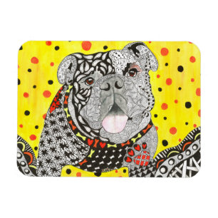 Magnet Flexible Aimant anglais mignon et coloré 3" de bouledogue