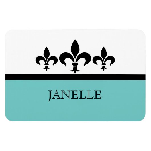 Magnet Flexible Aimant Aqua Swanky Fleur De Lis Flexi (Horizontal)