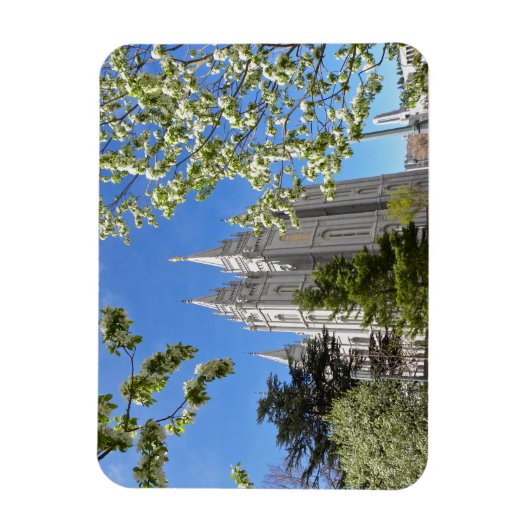 Magnet Flexible Aimant avec Temple SLC avec fleurs blanches (Vertical)
