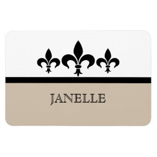 Magnet Flexible Aimant Beige Swanky Fleur De Lis Flexi