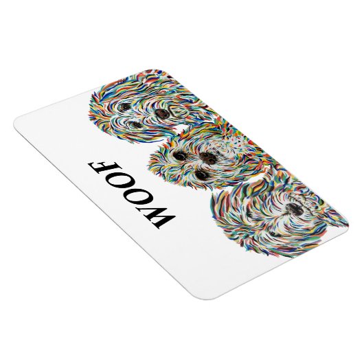 Magnet Flexible Aimant bernedoodle, espagnol et doré (Côté Droit)