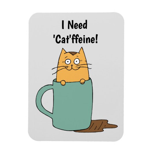Magnet Flexible Aimant café au chat mignon (Vertical)
