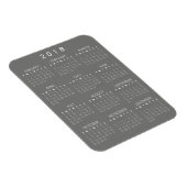Magnet Flexible Aimant Calendrier 2018 - gris moyen (Côté Droit)