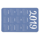 Magnet Flexible Aimant Calendrier 2019 - Gris Bleu (Horizontal)
