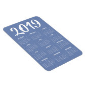 Magnet Flexible Aimant Calendrier 2019 - Gris Bleu (Côté Droit)