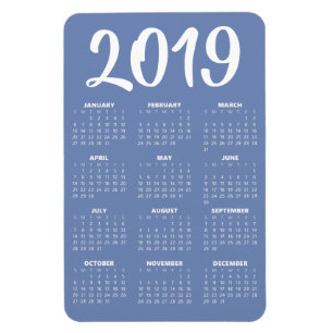Magnet Flexible Aimant Calendrier 2019 - Gris Bleu