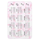 Magnet Flexible Aimant Calendrier 2022 en marbre rose personnalisé (Vertical)