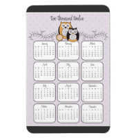 Aimant Calendrier des Chouettes modernes 2012