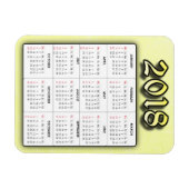Magnet Flexible Aimant Calendrier Jaune 2018 (Horizontal)