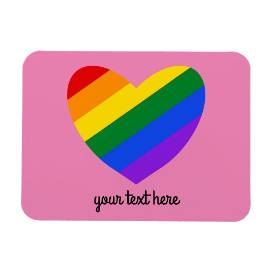 Magnet Flexible Aimant Coeur arc-en-ciel #1 (Horizontal)