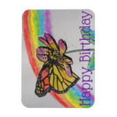 Magnet Flexible Aimant d'anniversaire avec papillon monarque arc-e (Vertical)