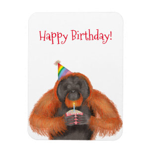 Magnet Flexible Aimant d'anniversaire orangoutan mignon
