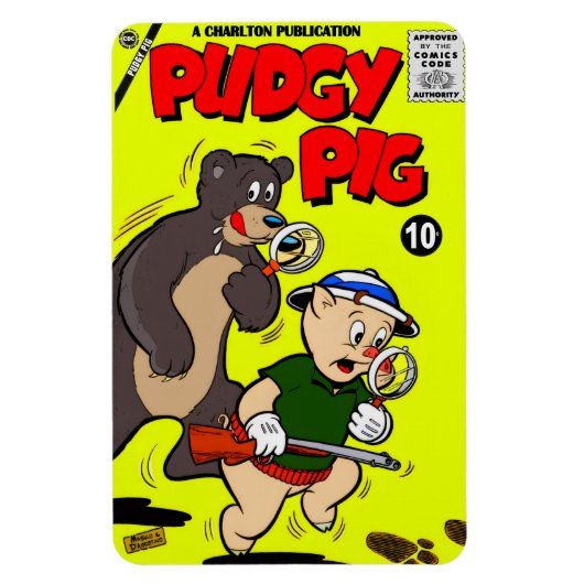 Magnet Flexible Aimant de bande dessinée classique PUDGY PIG (Vertical)